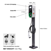 Cargador de Vehículos Eléctricos Wallbox de 3-22 Kw, 32A/16A, Nivel 2, Tipo 1/2, con Control Remoto Tesla, Control por Aplicación, Monitoreo de Voltaje, 2 Años de Garantía, al Mejor Precio