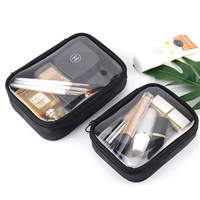 Pochette cosmétique transparente en PVC de couleur bonbon de voyage avec logo personnalisé sac de maquillage à fermeture éclair pour le stockage des soins de la peau