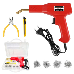 SOOLU-AUTO Kit de réparation de <span class=keywords><strong>pare</strong></span>-chocs de véhicule portable en <span class=keywords><strong>plastique</strong></span>, pistolet de soudage, 200 agrafes chaudes en cuivre, 110/220V, 0-50W, Garantie 12 mois - Product Image 1