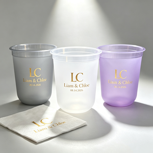 Gobelets de bière en plastique de 12oz, 10oz et 32oz, type Stadium Cup, en forme de bottes de Texas, à fond plat, couleur violette - Product Image 1