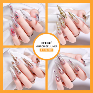 JTING al por mayor 4 colores espejo Gel Liner colección 12ml pintura Liner Gel esmalte de uñas OEM/ODM Etiqueta Privada Nail Art Supplies - Product Image 6