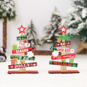 Wooden Christmas <b>Tree</b> Door Hanger With Holiday Messages Traditional Style Decorative <b>Ornament</b> For Home Or Gift - Product Image 2