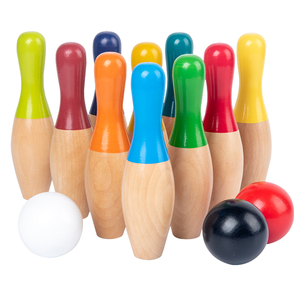 Juego de bolos de madera inspirado en Montessori de alta calidad, juguetes divertidos para padres e hijos, suplementos de Educación Temprana, suministros para eventos de juegos para - Product Image 1