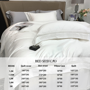 Hiện đại sang trọng 100% cotton Vua Kích thước Duvet cover Bộ năm sao khách sạn phong cách rắn Trắng dệt bedding bedding bedding Set - Product Image 4