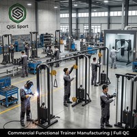 Appareil de musculation fonctionnel commercial à double câble croisé, multi-stations, type Jungle Gym, noir mat et or, pour entraînement complet du corps