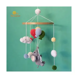 Baby Cradle Cot Crib Hanging Stuffed Soft Toy Crochet Elephant Crochet Baby Mobile