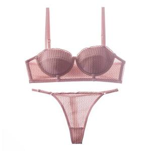 Nouvelle Collection Lingerie Femme : Ensemble Soutien-Gorge à Armatures et Bretelles Ajustables avec Bonnets en Coton Fin et Culotte String - Product Image 2