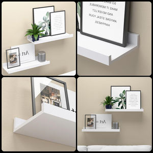 Juego de 2 estantes blancos modernos para dormitorio estantes flotantes montados en la pared - Product Image 2