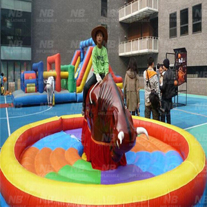 Taureau mécanique gonflable personnalisé pour fêtes en plein air, jeu de combat certifié CE, garantie 3 ans, idéal pour les carnavals scolaires et les événements pour enfants - Product Image 2