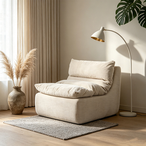 Chaise longue modulaire de loisirs sans cadre, en tissu velours côtelé, <span class=keywords><strong>mousse</strong></span> <span class=keywords><strong>polyéther</strong></span> haute densité, emballage sous vide, vente en gros OEM - Product Image 1