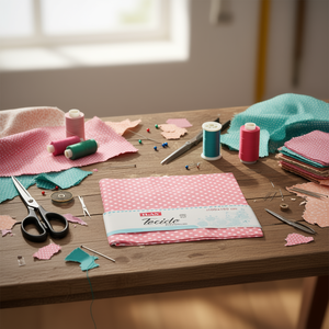 Tessuto a pois Ilan 100x150 cm, pois rosa e bianchi per lavori artigianali - Product Image 3