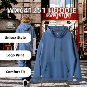 เสื้อฮู้ดดี้แฟชั่นทรงหลวมพิมพ์ลายโลโก้ตามสั่ง ไซส์ใหญ่พิเศษ สีพื้น สำหรับผู้ชายและผู้หญิง - Product Image 2