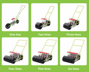 Sembradora Manual Verde de 2 Filas con Tolva Roja y Ruedas Negras para Plantar Vegetales - Product Image 6