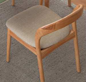 Silla de Comedor Nórdica Moderna para Hotel o Restaurante, Madera Sólida, Asiento Acolchado de Cuero PU - Product Image 6