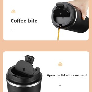 Tasse à café isotherme sous vide en acier inoxydable 304 de deuxième génération, avec couvercle, pour la conservation au froid, idéale pour l'extérieur et la voiture, cadeau transfrontalier - Product Image 4