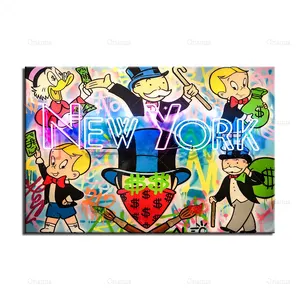 Drop Shipping Alec Monopoly HD Graffiti Make Money Pop Art Wall Pictures Canvas Painting Decorative for Living Room Home Decor