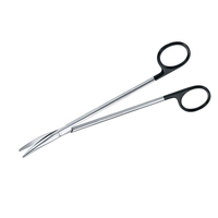 Ciseaux Metzenbaum TC en acier inoxydable à manche noir, à lame courbée et arrondie, pour dissection fine, réutilisables, manuels, pour chirurgie générale