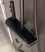 Ensemble de douche de pluie thermostatique en laiton poli pour bain affichage numérique lumière ambiante salle de bain robinets de pression