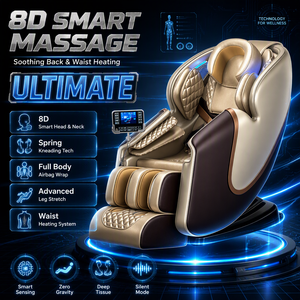 Home Chair 8D Smart Head Airbag <b>Wrap</b> Kneading <b>Heat</b> <b>Neck</b> Spring Foot Roller Leg Stretch Zero Gravity 12V - Product Image 2