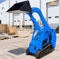 Mini-chargeuse LOGWAY avec livraison gratuite, hauteur de déchargement maximale de 1671 mm, forte capacité de levage pour le nettoyage des chantiers