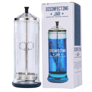 Bouteille de nettoyage en verre, grandes et petites tailles, avec couvercle en acier inoxydable, pour outils de salon de coiffure et de barbier - Product Image 5