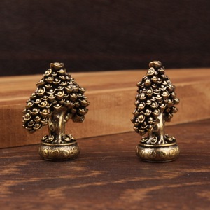 Brass Money Tree Ornament Small Copperware Chinese Style Home <b>Decor</b> Tabletop Sculpture - Product Image 2