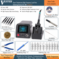 Kit Stasiun Solder Profesional 180W Termasuk 10 Tip, 5 Pinset, Sumbu Desolder, Inti Pemanas, dan Sensor, Set Peralatan Lengkap