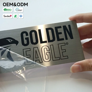 Targhetta Personalizzata in Acciaio Inossidabile con Logo <span class=keywords><strong>Aquila</strong></span> Spazzolato, Incisione Profonda per Macchinari Tessili - Product Image 1