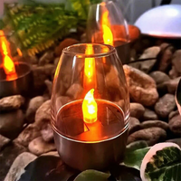Bestseller Solarbetriebene Flammenlose LED-Kerzenlichter Hochwertig Hochgradig Wasserdicht IP44 Edelstahl für den Außenbereich