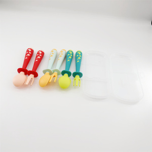 Juego de Cuchara y Tenedor para Bebé, Estándar EN71, Libre de BPA, PP TPE de Grado Alimenticio, Cubiertos para Niños Pequeños, 3 Colores, Utensilios para la Hora de Comer de Bebés - Product Image 2