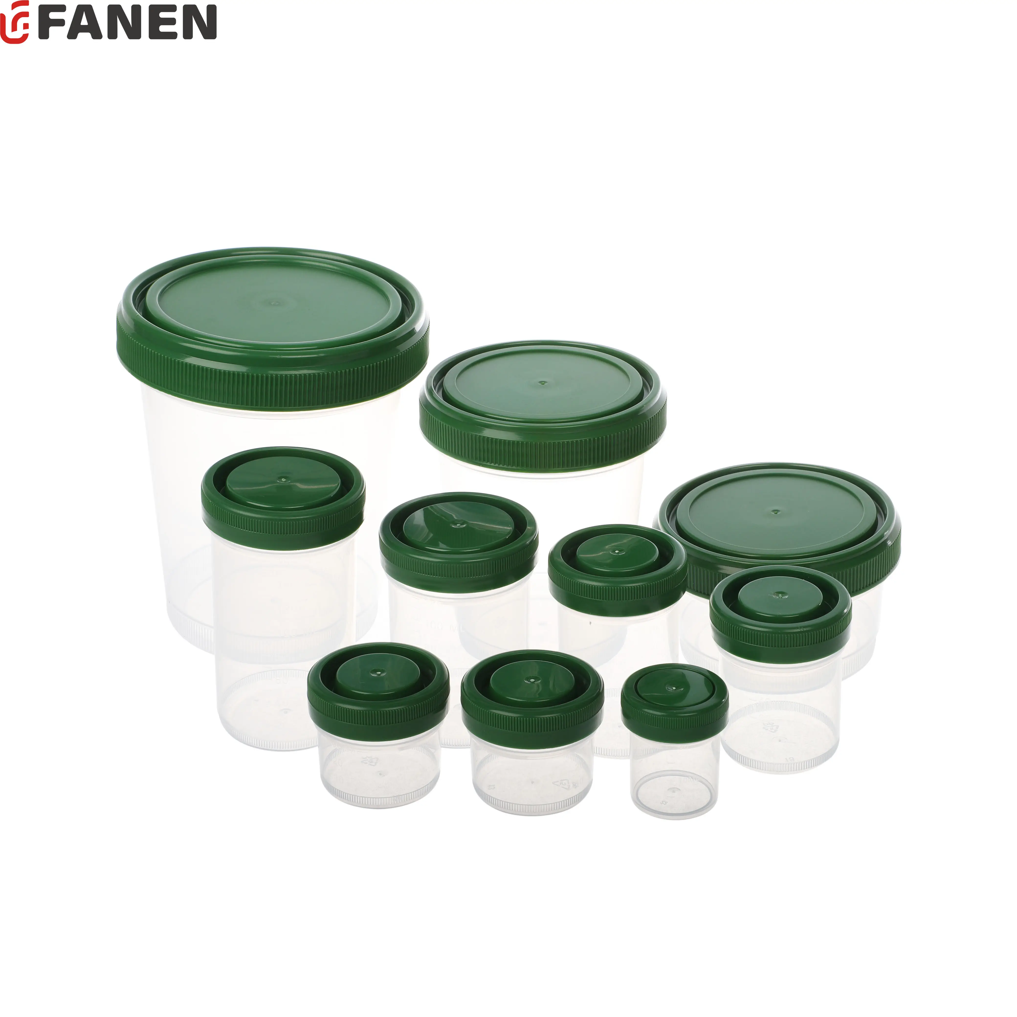 Fanen Laboratoire Jetable Stérile PP Spécimen Conteneur En Plastique Échantillonnage Tasses 20ml 40ml 60ml