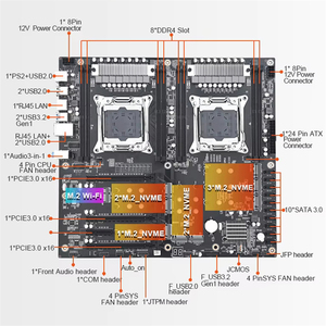 Trung Quốc tốc độ cao X99 <span class=keywords><strong>DDR4</strong></span> C612 Chipset Dual CPU chơi Game Máy tính để bàn PC 256GB RAM sata ổ cứng LGA2011 V3/V4 loạt Bo mạch chủ - Product Image 6