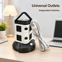 Support de bureau portable en gros avec sac de rangement, veilleuse, ports USB, USB-C et PD, multiprise intégrée
