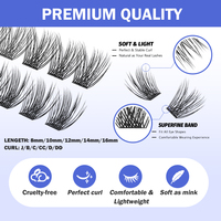 Precio de fábrica: Kit de extensiones de pestañas DIY hechas a mano con curvatura C y D, extensiones de pestañas al por mayor, segmentos de racimo para autoinjerto DIY