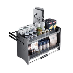 Unihopper Phantom Hanging Cabinet Storage Basket Double Layer Pull <b>Down</b> Mechanism 600 800 900 Cabinet Durable - Product Image 2