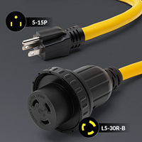 Câble adaptateur d'alimentation pour soudeuse STW de 18 pouces, calibre 10, avec prise NEMA 5-15P vers prise L5-30R, pour transfert de courant vers générateur