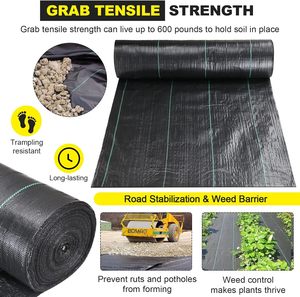 Malla Antihierbas de <span class=keywords><strong>Tela</strong></span> de PE Recubierta, Ligera, Resistente a los Rayos UV, Impermeable, Duradera, <span class=keywords><strong>para</strong></span> Jardinería, Paisajismo, Cobertura del Suelo, Uso en Exteriores - Product Image 6