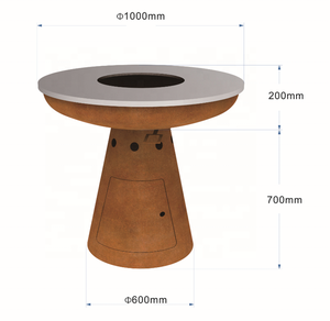 Corten-Parrilla de barbacoa de acero, mesa de barbacoa de metal - Product Image 4