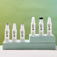 Flacon roll-on en verre blanc de 6 ml, mini flacon de parfum en verre pour voyage, flacon de soin de la peau personnalisable avec bouchon doré