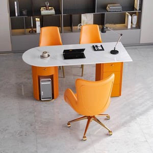 Mesa de consulta médica moderna para estética, estomatología y recepción de pacientes, con tablero de roca y escritorio de ordenador para consultas presenciales - Product Image 2