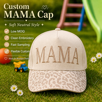 Casquette de baseball Dymf Sporty Street Style Common 5 panneaux avec logo MAMA brodé en 3D pour hommes et femmes, imprimé léopard, bicolore