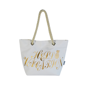 Bolsa de Compras de Lona Reutilizable con Asas de Algodón y Logotipo Personalizado, Bolsa de Playa Extra Grande con Rayas - Product Image 1
