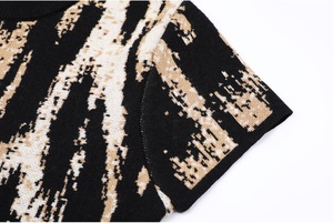 AIMEISI nuovo arrivo ricamo <span class=keywords><strong>leopardato</strong></span> manica corta Mini abito <span class=keywords><strong>vestito</strong></span> elegante in maglia Casual abiti per le donne - Product Image 6