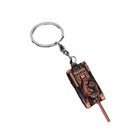 Llavero 3D de aleación de zinc con forma de tanque, logotipo personalizado, colgante retro de metal para regalos masculinos y souvenirs promocionales