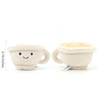 Jouet en peluche pour animaux de compagnie en forme de tasse de latte d'ours, jouet interactif à mâcher en forme de nourriture mignon pour chiens