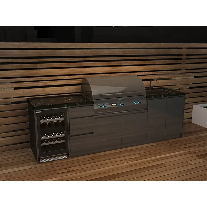 Vermont Cuisine modulaire barbecue sur mesure avec évier, grill et réfrigérateur Cuisine d'extérieur bon marché avec évier et gril