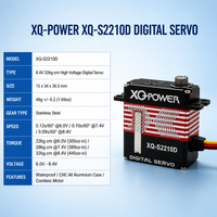 XQ-Power XQ-S2230D 48g Servo numérique étanche à couple élevé, sans noyau, engrenages en acier, profil étroit, 0.09s rapide, pour hélicoptère RC et avion à voilure fixe