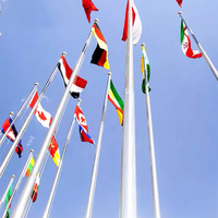 Mât de drapeau commercial extérieur plus grand mât de drapeau de 20m 30m 50m mât de drapeau automatique en alliage d'aluminium