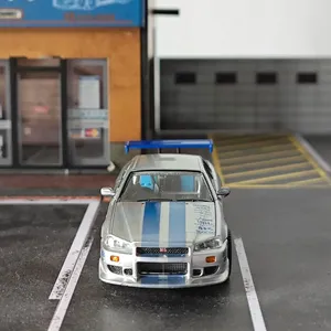 KOD GFCC 1:64 <span class=keywords><strong>GTR</strong></span> <span class=keywords><strong>R34</strong></span> Nouvelle édition limitée d'exposition, modèle de voiture en alliage sans batterie - Product Image 4