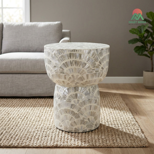 Table basse moderne haut de gamme avec incrustation artisanale en nacre, dimensions personnalisables ; mobilier de salon haut de gamme, Vie - Product Image 3